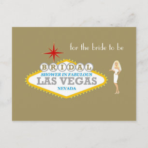 BRIDAL SHOWER IN FABULOUS LAS VEGAS for the bride Invitation Postcard