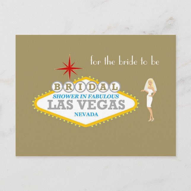 BRIDAL SHOWER IN FABULOUS LAS VEGAS for the bride  Invitation Postcard (Front)