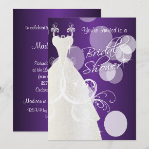 Bridal Shower in Metallic Purple Invitation