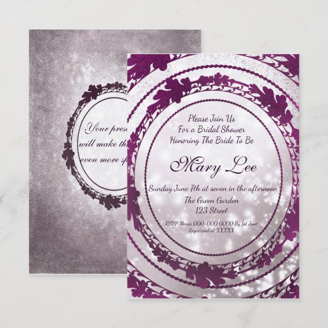 Bridal shower invitation (Front/Back)