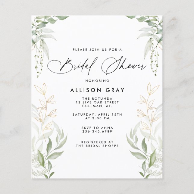 Bridal Shower Invitation  (Front)