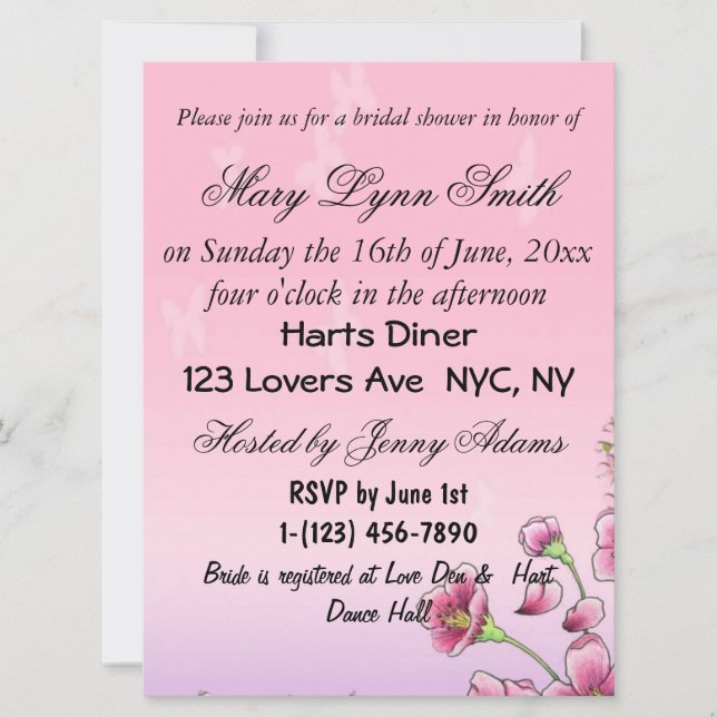 Bridal Shower Invitation (Front)