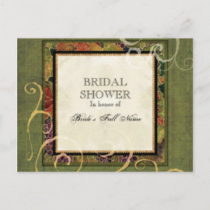 Bridal Shower Invitation Autumn Grape Leaf