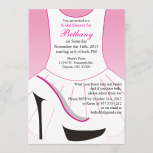 Bridal Shower Invitation Ballet High Heels Shoes