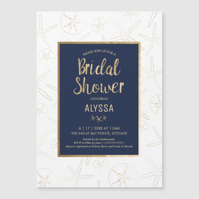 Bridal Shower Invitation - Beach, Nautical (Front)