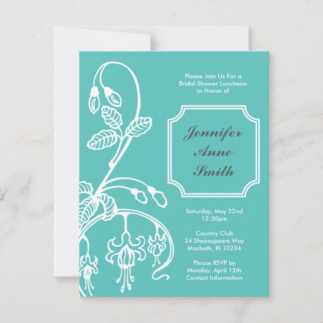 Bridal Shower Invitation - Bleeding Hearts (Front)