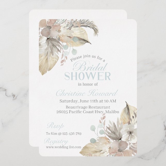 Bridal Shower Invitation, BOHO Bridal Shower (Front/Back)