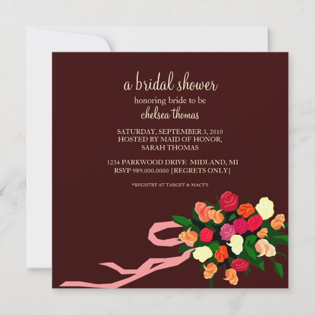 Bridal Shower Invitation [Brown] (Front)