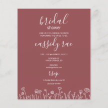 Bridal Shower Invitation Budget Boho Flower Flyer