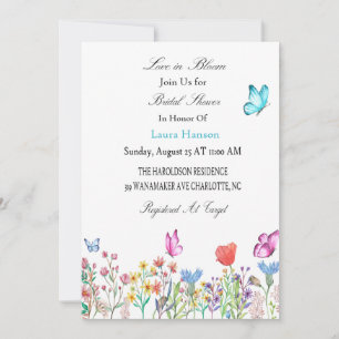 Bridal shower Invitation butterflies blue/purple