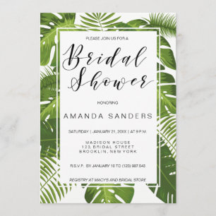 Bridal Shower invitation card   tropical elegant