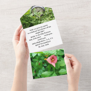 Bridal Shower Invitation Clock Greenery Photo