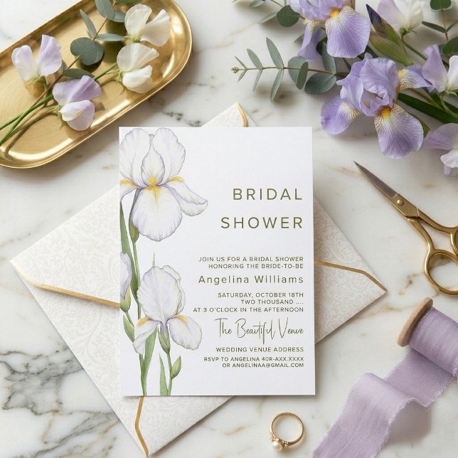 Bridal Shower Invitation "Delicate irises" (Creator Uploaded)