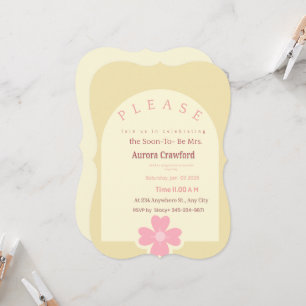 Bridal Shower Invitation   Elegant Pink Flower.