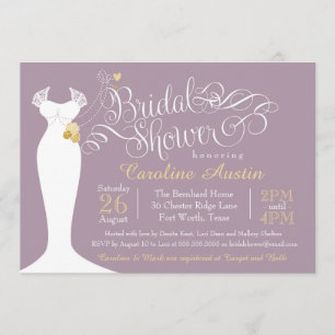 Bridal Shower Invitation, Elegant Wedding Gown Invitation