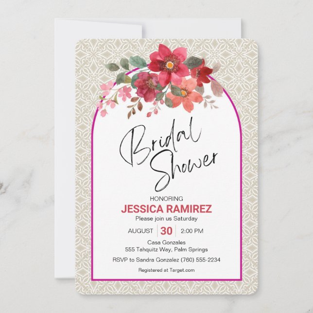 Bridal Shower Invitation Fall Colours (Front)