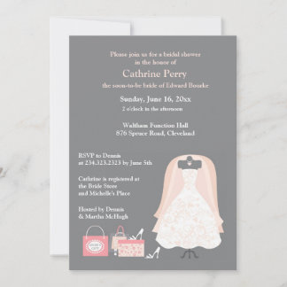Bridal Shower Invitation Flat Card Invitation