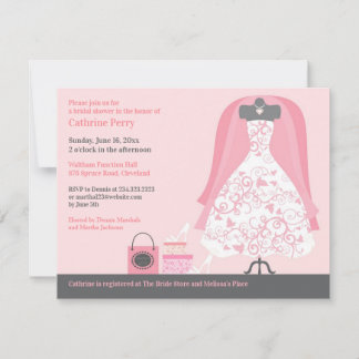 Bridal Shower Invitation Flat Card Invitation