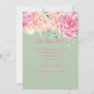 Bridal Shower Invitation, floral invitation