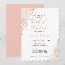 Bridal Shower Invitation, Floral, Simple, Neutral