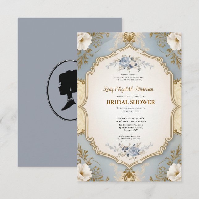 bridal shower invitation,french chateau party invitation (Front/Back)