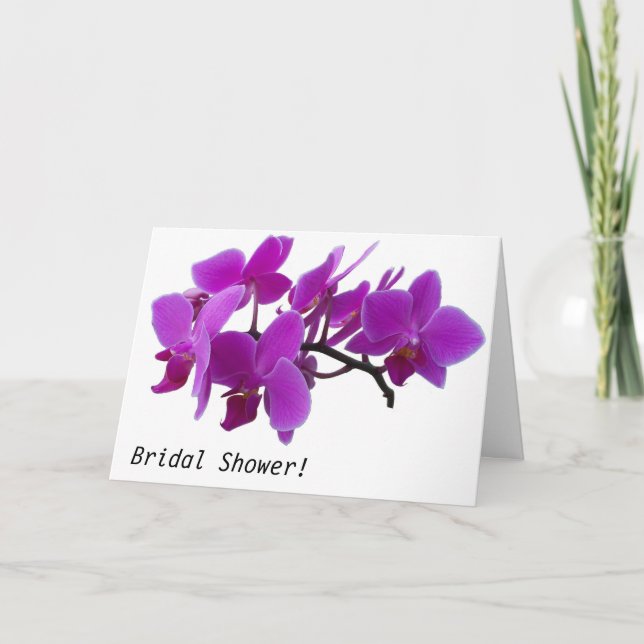 Bridal Shower Invitation Fuchsia Orchids (Front)