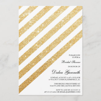 Bridal Shower Invitation - Glitter and Gold