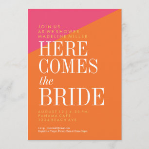 Bridal Shower Invitation, Gold Glitter, Modern Invitation