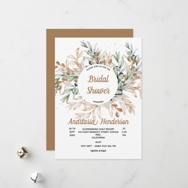 Bridal Shower Invitation- Holiday Card (Front/Back In Situ)