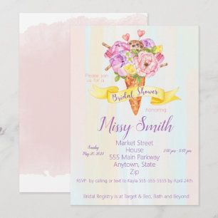 Bridal Shower invitation, Ice Cream Theme Invitation