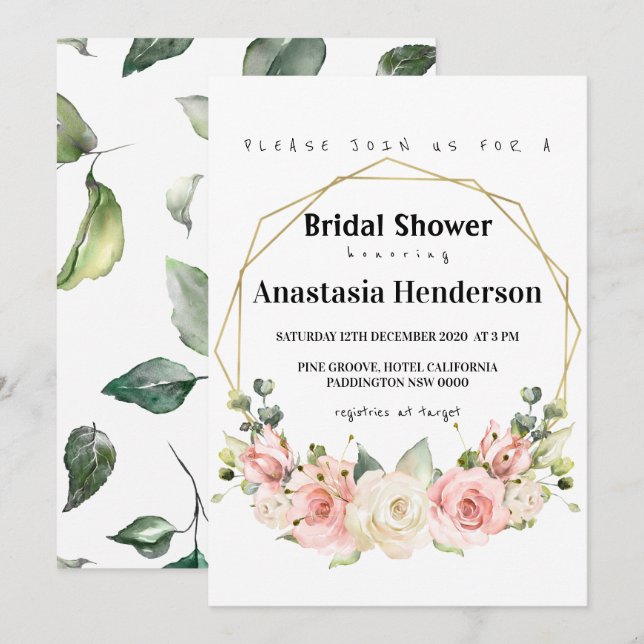 Bridal Shower invitation. Invitation (Front/Back)