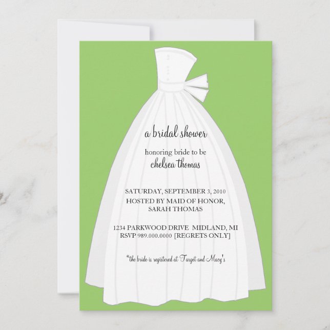 Bridal Shower Invitation {Kiwi Green} (Front)