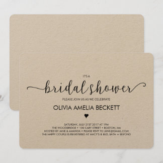 Bridal Shower Invitation - Kraft