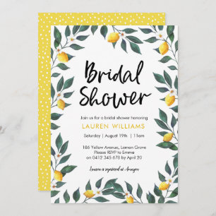 Bridal Shower invitation Lemon tree leaves