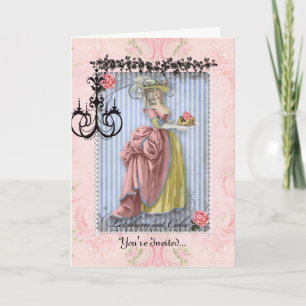 bridal shower invitation Marie Antoinette