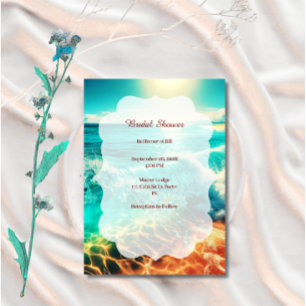 Bridal Shower Invitation Minimalist Tropical 