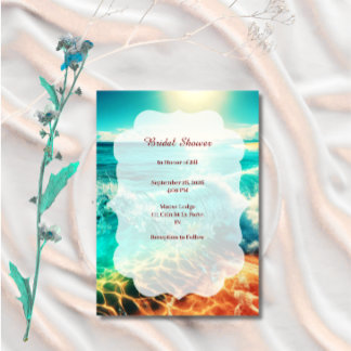 Bridal Shower Invitation Minimalist Tropical