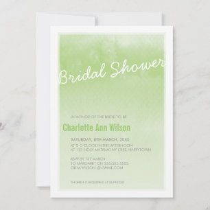 BRIDAL SHOWER INVITATION : ombre watercolor green