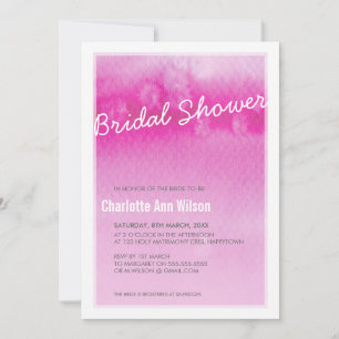 BRIDAL SHOWER INVITATION : ombre watercolor pink