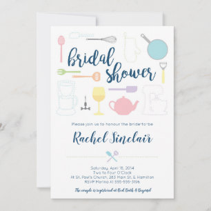 Bridal Shower Invitation - Pastel Kitchen Theme