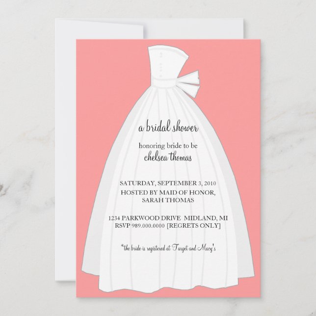 Bridal Shower Invitation {Peach} (Front)