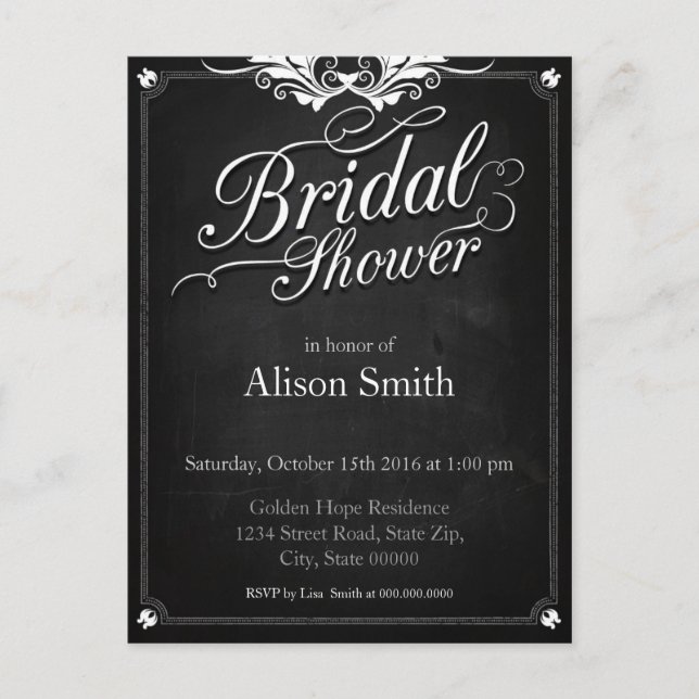 Bridal Shower Invitation Postcard (Front)
