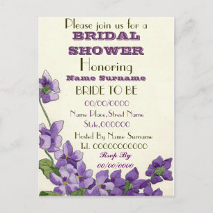 bridal shower invitation postcard