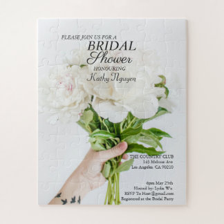 Bridal Shower Invitation  Postcard Letterhead Jigsaw Puzzle