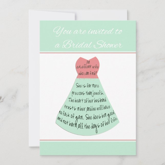 Bridal Shower Invitation Proverbs Excellent Wife (Front)