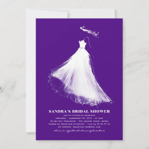 Bridal Shower Invitation Purple Modern Romantic