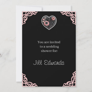  Bridal Shower Invitation Red Heart Wedding 