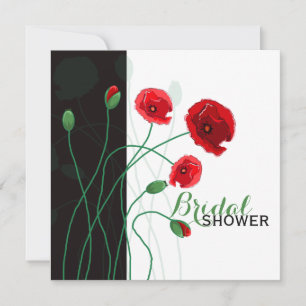Bridal Shower Invitation Red Poppies