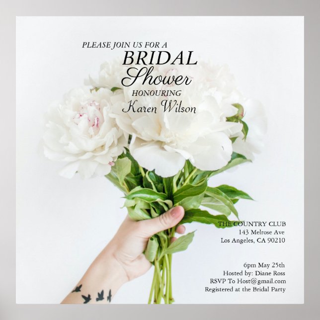 Bridal Shower Invitation RSVP Card Magnet Poster A (Front)