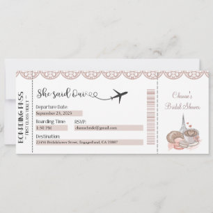 Bridal Shower Invitation, She Said Oui Yes Invitation